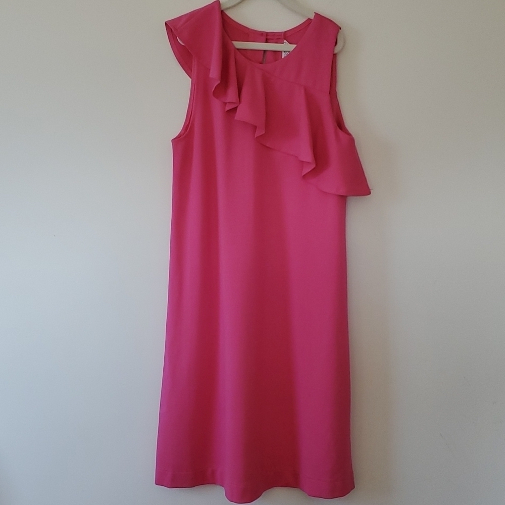 Deux Par Deux girls pink ruffle collar dress